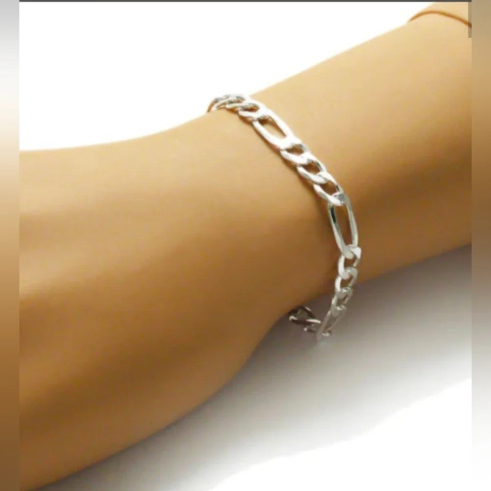Men's Silver Italy Chain Bracelet Real Silver